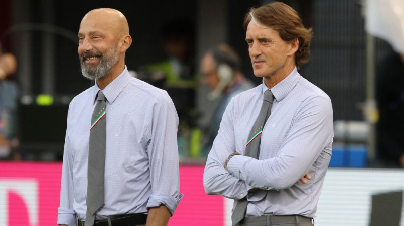 Džanluka Vialli un Roberto Mančīni. Foto: IMAGO/Buzzi/Scanpix