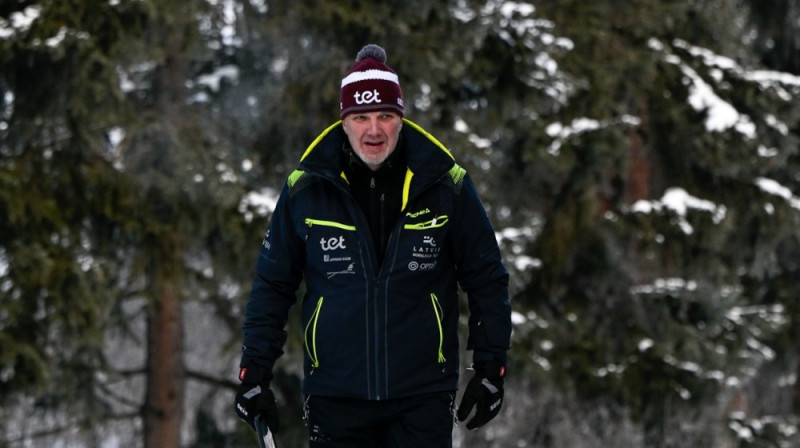 Sandis Prūsis Sanktmoricas trasē treniņbraucienos. Foto: Viesturs Lācis / bobslejs.lv