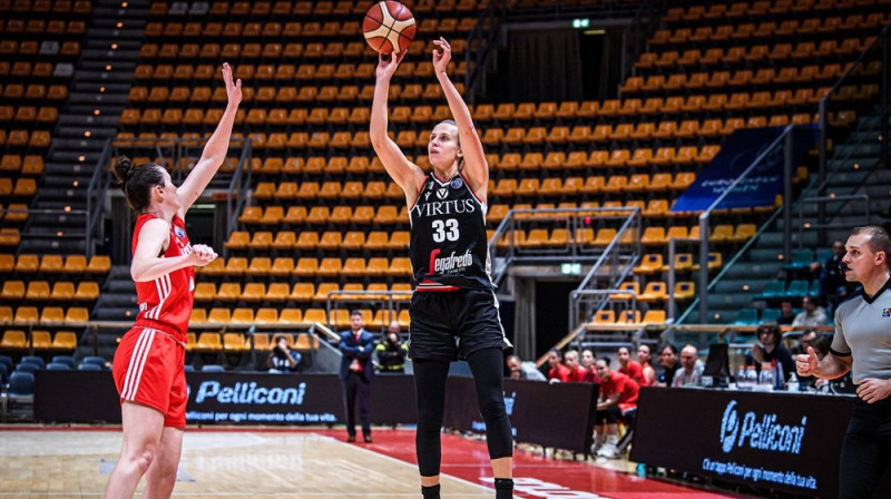 Kitija Laksa 2023. gada 1. februārī. Foto: EuroLeague Women