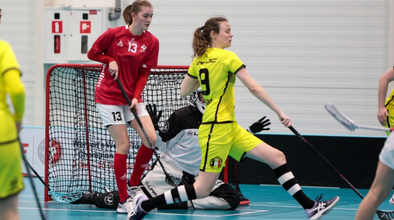 Epizode no Dānijas-Beļģijas spēles, foto: IFF Floorball