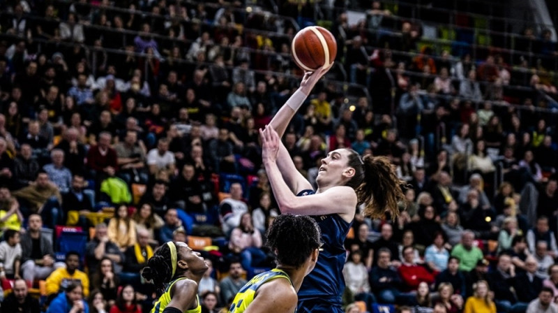 Breana Stjuarte 2023. gada 31. janvārī Prāgā. Foto: EuroLeague Women