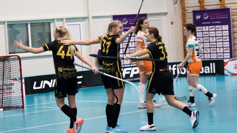 Vācietes līksmo par uzvaru pār Nīderlandi, foto: IFF Floorball