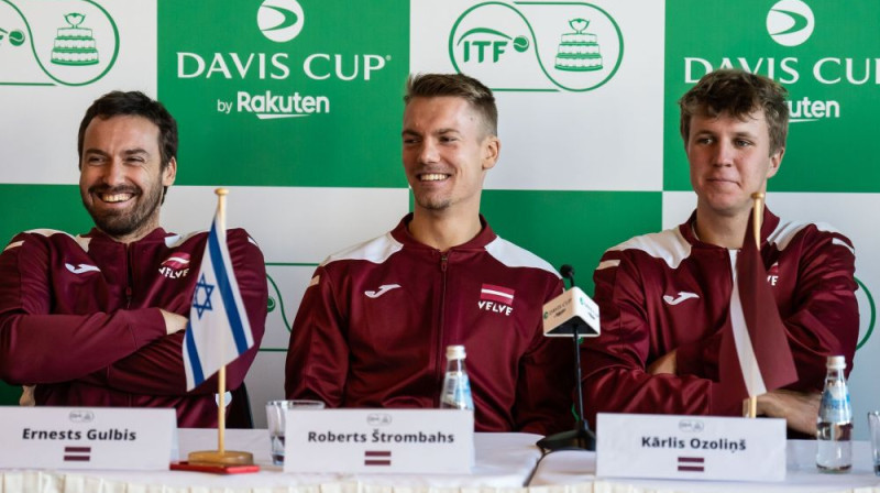 Ernests Gulbis, Roberts Štrombahs, Kārlis Ozoliņš. Foto: Raimonds Volonts, Latvijas Tenisa savienība