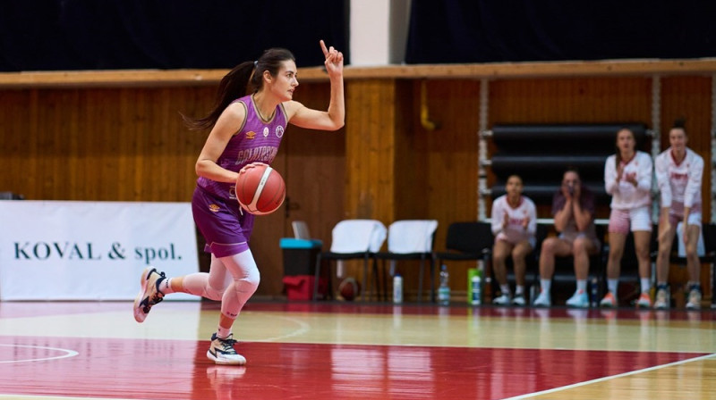 Ieva Pulvere 2022. gada 16. novembrī Banska Bistricā. Foto: EuroCup Women