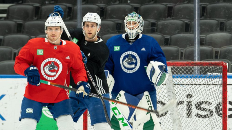 Artūrs Šilovs treniņā. Foto: Vancouver Canucks