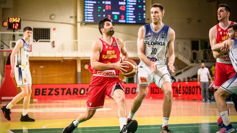 Slovākija pret Ziemeļmaķedoniju. Foto: FIBA