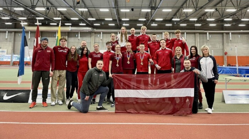 Latvijas komanda. Foto: Latvijas Vieglatlētikas savienība.