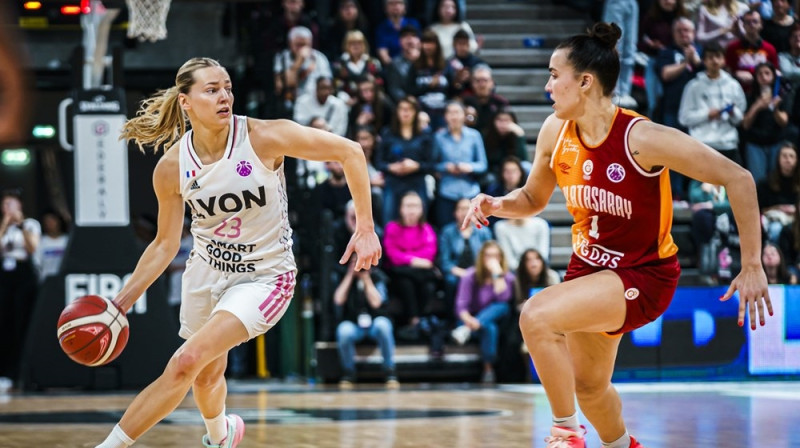 Marina Žohanesa un Kamile Nacickaite 2023. gada 5. aprīlī. Foto: EuroCup Women