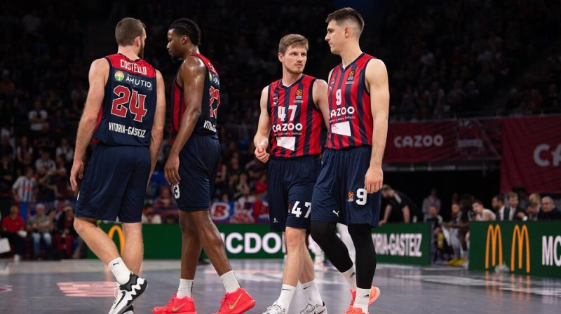 Mets Kostello, Stīvens Īnoks, Artūrs Kurucs un Vaņa Marinkovičs. Foto: Baskonia