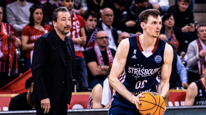 Luka Banki un Rodions Kurucs. Foto: SIG Strasbourg