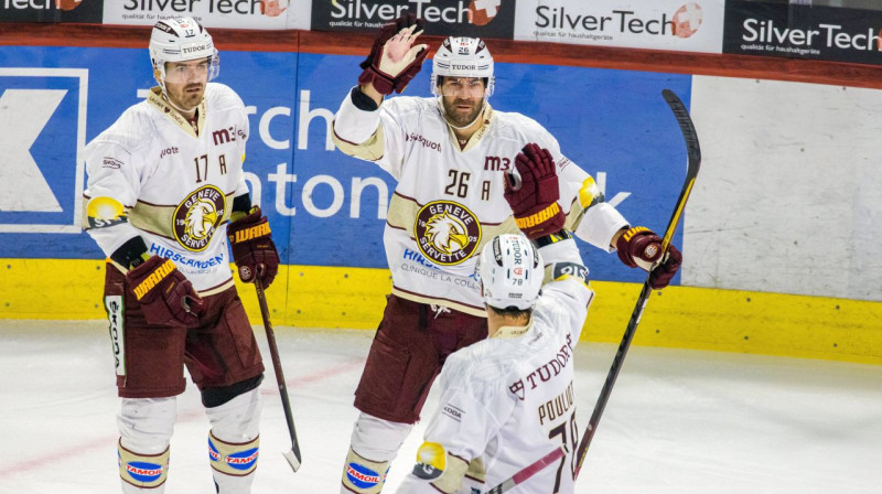 Daniels Vinniks (Nr. 26) pēc Ženēvas "Servette" vārtu guvuma. Foto: Andreas Haas/Imago Images/Scanpix