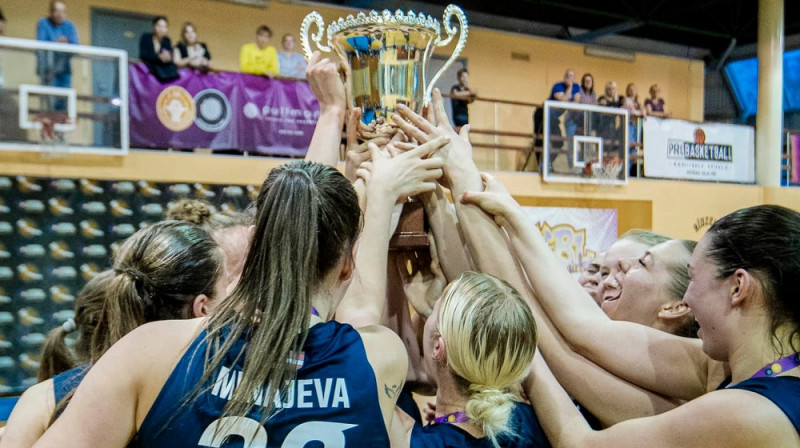 Liepājas basketbolistes 2023. gada 25. aprīlī. Foto: Renārs Koris