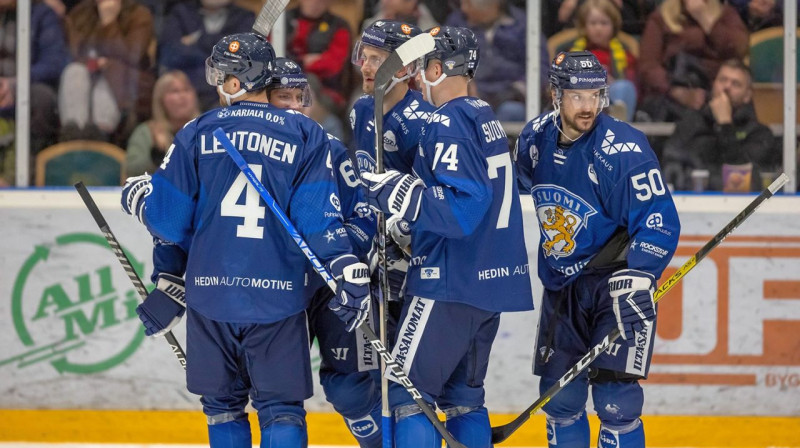 Somijas valstsvienības hokejisti. Foto: Leijonat