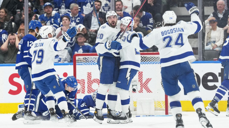 Neilgi pēc Tampabejas "Lightning" otrā vārtu guvuma. Foto: Nick Turchiaro/USA Today Sports/Scanpix