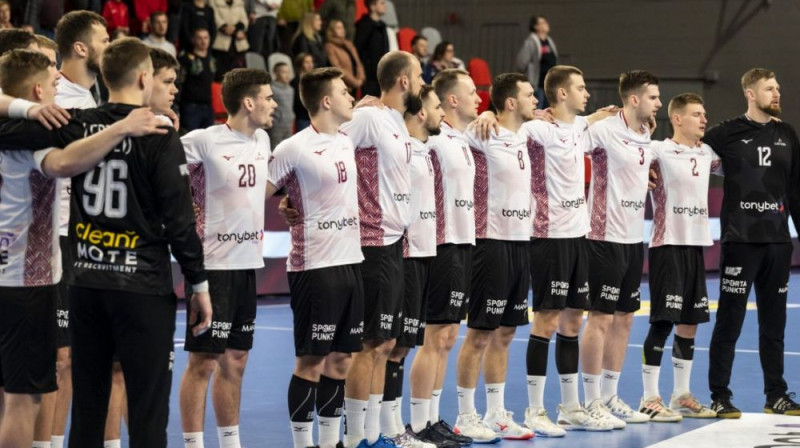 Latvijas izlase. Foto: handball.lv