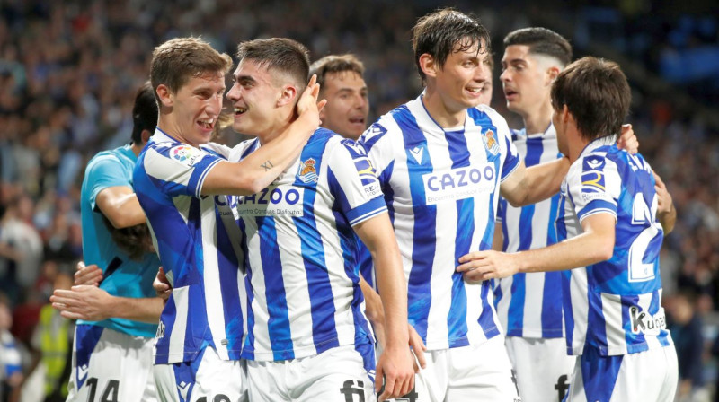 Sansevastjanas "Real Sociedad" futbolisti. Foto: Juan Herrero/EPA/Scanpix