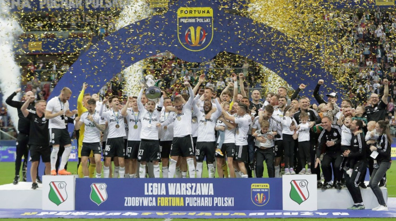 2023. gada Polijas kausa izcīņas uzvarētāja Varšavas "Legia". Foto: Janusz Partyka/Legia Warszawa