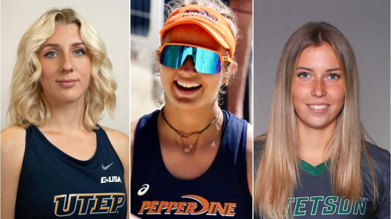 Krista Paegle, Kristīne Briede, Anete Namiķe. Foto: utepminers.com, pepperdinewaves.com, gohatters.com