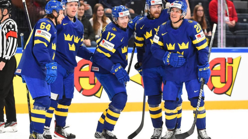 Zviedrijas izlase. Foto: IIHF