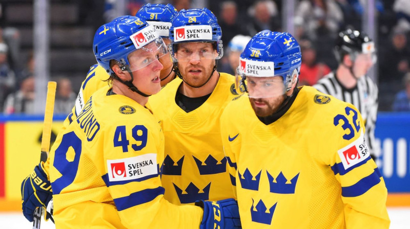 Zviedrijas valstsvienības hokejisti. Foto: IIHF