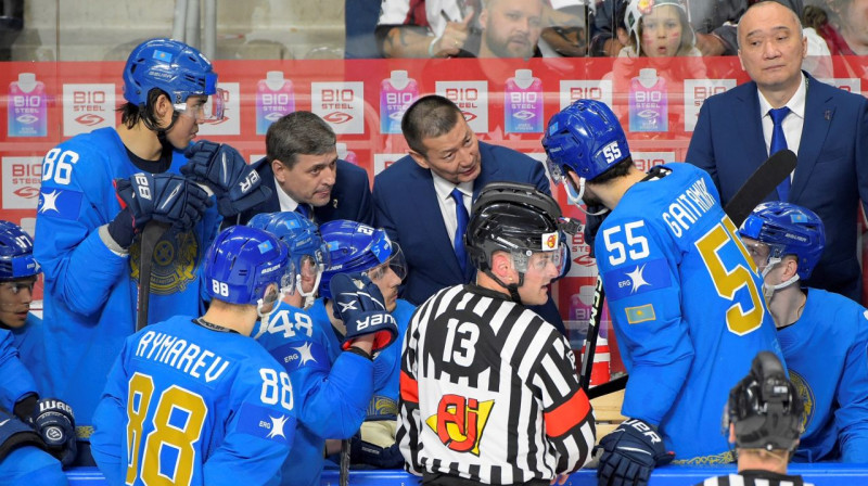 Kazahstānas valstsvienības galvenais treneris Galims Mambetalijevs. Foto: Olga Bugayeva/icehockey.kz