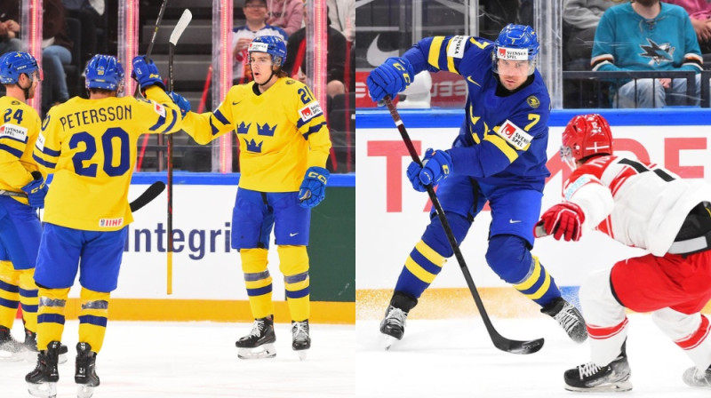 Leo Kārlsons un Henriks Temmerness. Foto: IIHF