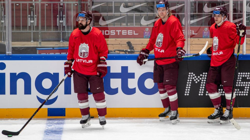 Kaspars Daugaviņš, Rodrigo Ābols, Toms Andersons. Foto: LHF