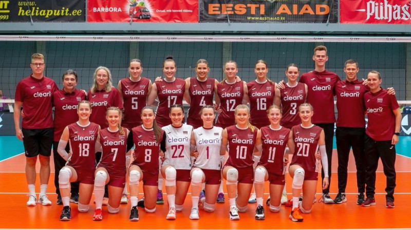 Latvijas sieviešu volejbola valstsvienība. Foto: Gertrud Alatare