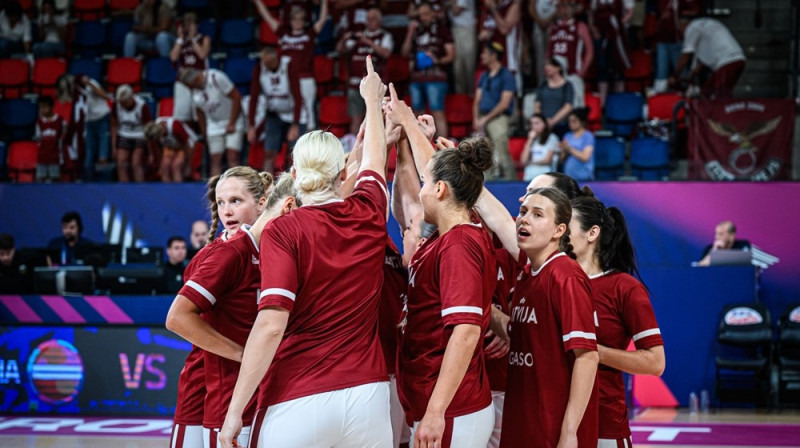 Latvijas basketbolistes 2023. gada 15. jūnijā. Foto: FIBA