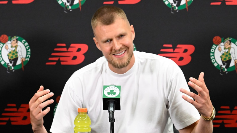 Kristaps Porziņģis 2023. gada 29. jūnijā. Foto: Celtics