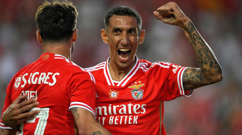 Lisabonas "Benfica" jaunieguvums Anhels di Marija. Foto: Patricia de Melo Moreira/AFP/Scanpix