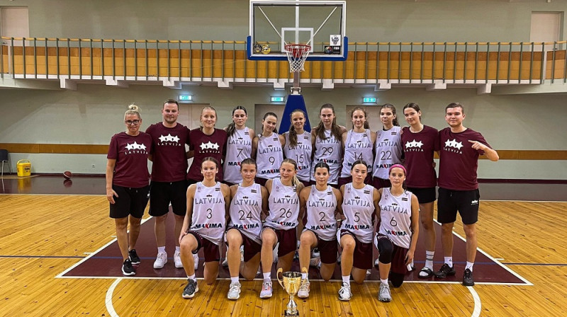 Latvijas U16 meiteņu izlase 2023. gada 20. jūlijā. Foto: LBS