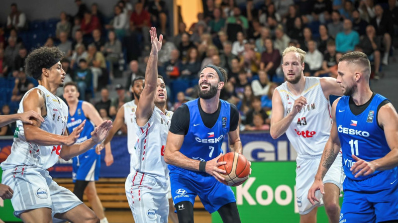 Mirklis no Čehijas un Beļģijas valstsvienību spēles. Foto: cz.basketball