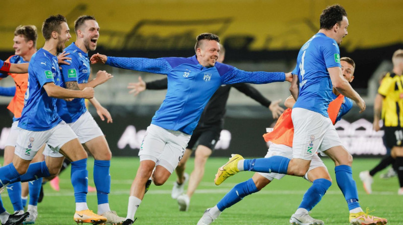 Fēru salu čempiones "KÍ Klaksvík" futbolisti. Foto: Adam Ihse/AFP/Scanpix