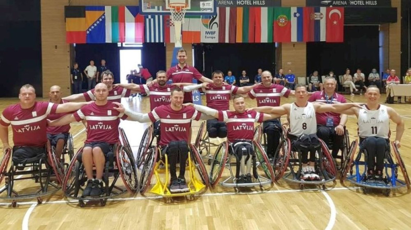 Latvijas ratiņbasketbola valstsvienība. Foto: LBS