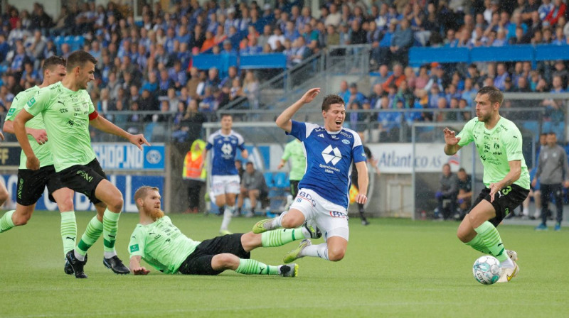 Mirklis no Norvēģijas "Molde" un Fēru salu "KÍ Klaksvík" spēles. Foto: Svein Ove Ekornesvåg/NTB/AFP/Scanpix