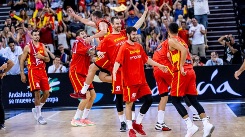 Spānijas valstsvienības basketbolisti. Foto: Baloncesto España