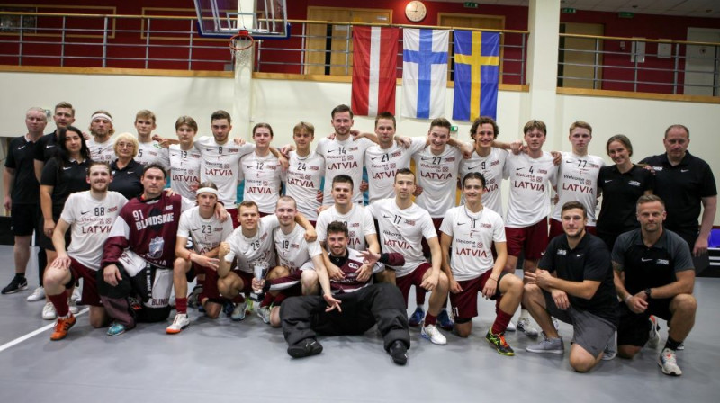 Latvijas vīriešu florbola izlase. Foto: floorball.lv