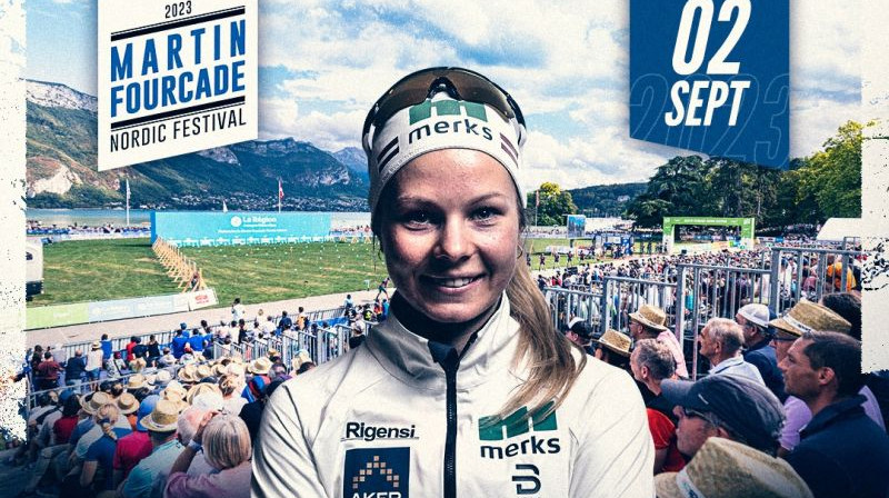 Patrīcija Eiduka "Fourcade Nordic Festival" reklāmas plakātā