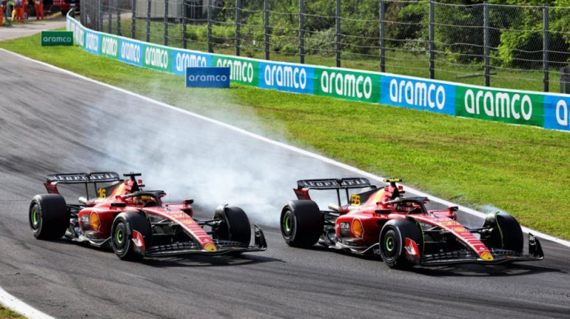 Šarls Leklērs un Karloss Sainss. Foto: Motorsport.com