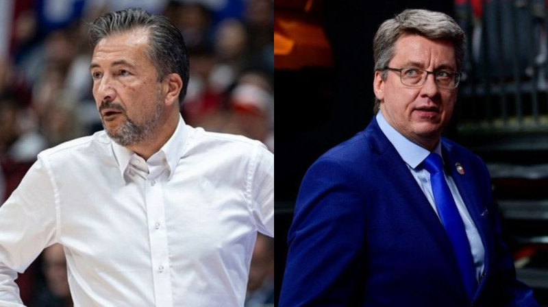 Luka Banki un Harijs Vītoliņš. Foto: FIBA un AFP/Scanpix