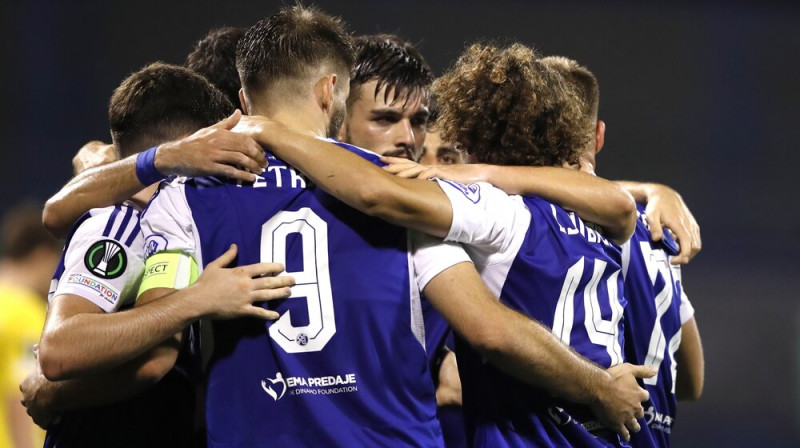 Zagrebas "Dinamo" futbolisti. Foto: EPA/Scanpix