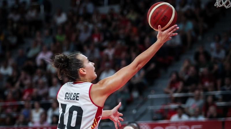 Aleksa Gulbe 2023. gada 4. oktobrī. Foto: EuroLeague Women