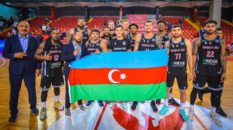 Baku "Sabah" basketbolisti pēc kvalificēšanās FIBA Eiropas kausa pamatturnīram. Foto: FIBA