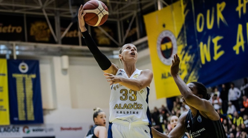 Kitija Laksa 2023. gada 11. oktobrī. Foto: EuroLeague Women