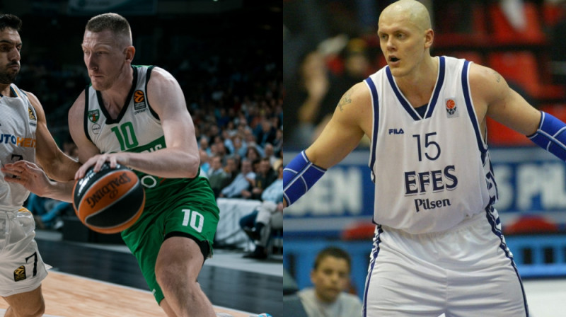 Rolands Šmits un Kaspars Kambala. Foto: zalgiris.lt/Anadolu Efes