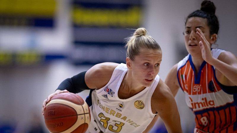 Kitija Laksa 2023. gada 25. oktobrī. Foto: EuroLeague Women