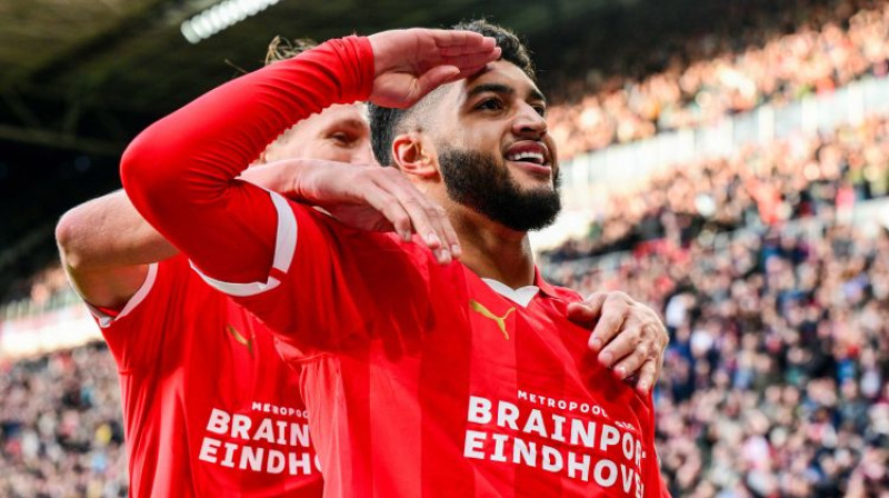 PSV uzvaras vārtu autors Ismaels Saibari. Foto: EPA/Scanpix