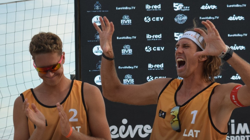 Mihails Samoilovs un Aleksandrs Samoilovs. Foto: Federació de Voleibol de les Illes Balears