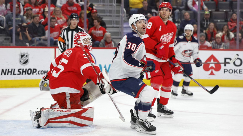 Mirklis no Detroitas "Red Wings" un Kolumbusas "Blue Jackets" spēles. Foto: Rick Osentoski/USA Today Sports/Scanpix